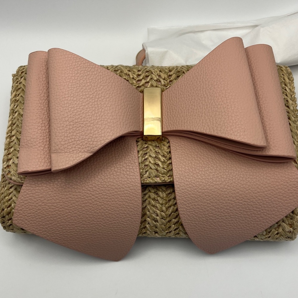 Like Dreams Pink Bow Bonnie Straw Crossbody - Picture 5 of 6